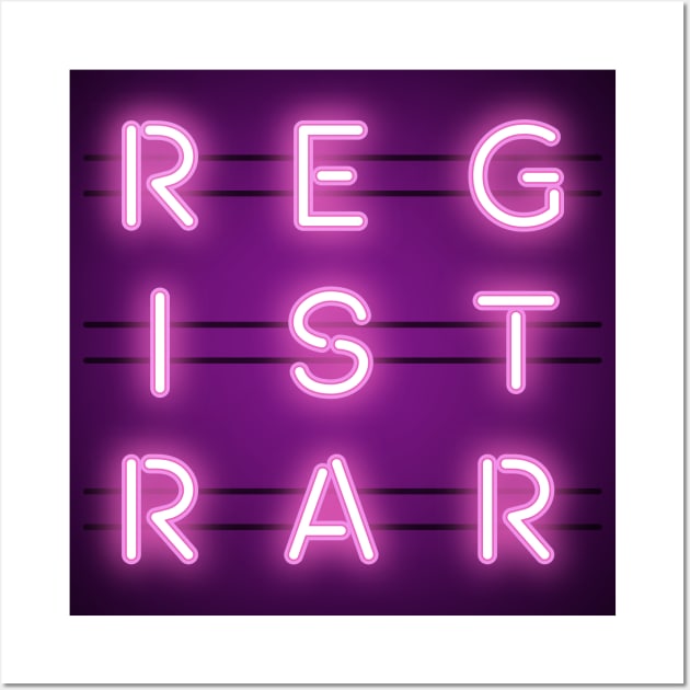 Registrar Neon Sign Occupation Wall Art by Magic Moon